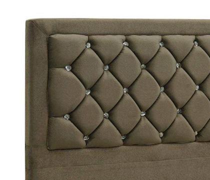 Imagem de Cabeceira Londres 1,40 Suede Amassado Bege - JS Móveis