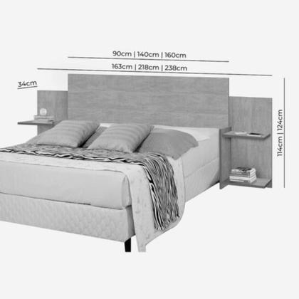 Imagem de Cabeceira MDF Moderna Regulável com Detalhe Estofado Viena