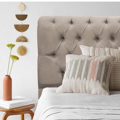 Cabeceira Mirage Para Cama Box Casal 140cm Com Capitonê Suede - Renascer Decor Imagem de Cabeceira Mirage Para Cama Box Casal 140cm Com Capitonê Suede
