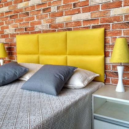 Imagem de Cabeceira Módena H6 Amarelo Suede Liso Queen 160 X 60