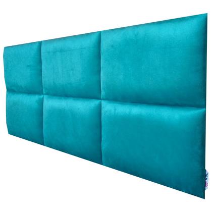Imagem de Cabeceira Módena H6 Azul Turquesa Suede Liso Queen 160 X 60
