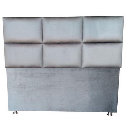 Imagem de Cabeceira Módena H6 Cinza Suede Liso King 195 X 120 Cm