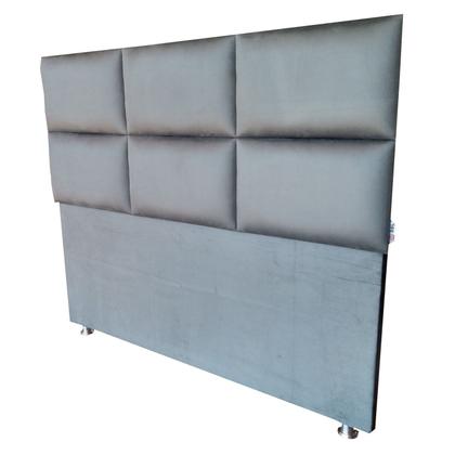 Imagem de Cabeceira Módena H6 Cinza Suede Liso Queen 160 X 120 Cm