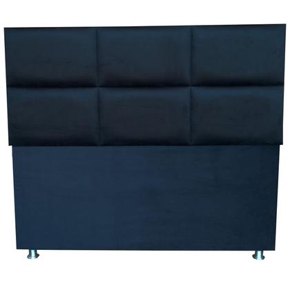 Imagem de Cabeceira Módena H6 Preto Suede Liso King 195 X 120 Cm