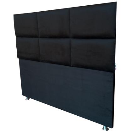 Imagem de Cabeceira Módena H6 Preto Suede Liso Queen 160 X 120 Cm