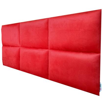 Imagem de Cabeceira Módena H6 Vermelho Suede Liso Queen 160 X 60