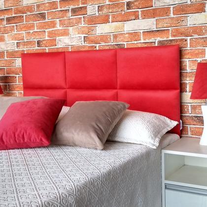 Imagem de Cabeceira Módena H6 Vermelho Suede Liso Queen 160 X 60