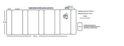 Imagem de Cabeceira Modulada Adesiva 200 cm x 70 cm