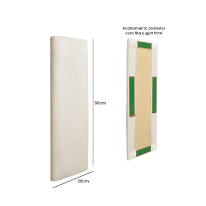 Imagem de Cabeceira Modulada Adesiva Estofada Carla Casal - Kit 7 Placas