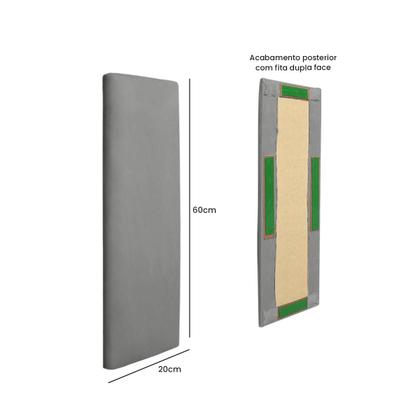 Imagem de Cabeceira Modulada Adesiva Estofada Carla Casal - Kit 7 Placas