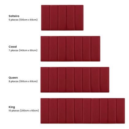 Imagem de Cabeceira Modulada Adesiva Estofada Carla Casal - Kit 7 Placas