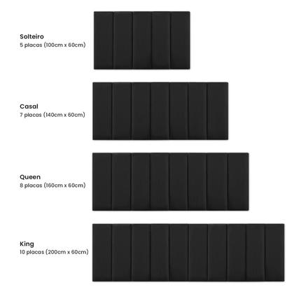 Imagem de Cabeceira Modulada Adesiva Estofada Carla Casal - Kit 7 Placas