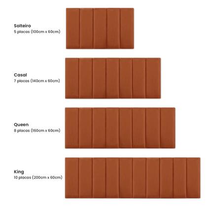 Imagem de Cabeceira Modulada Adesiva Estofada Carla Casal - Kit 7 Placas