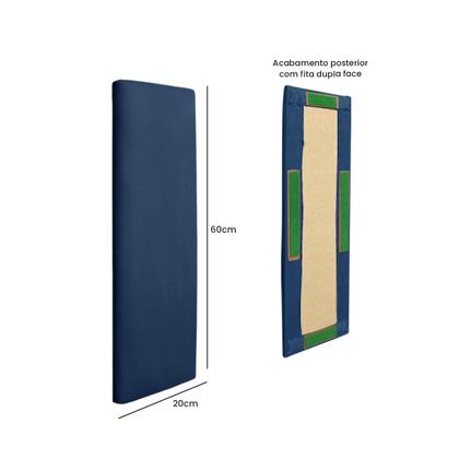 Imagem de Cabeceira Modulada Adesiva Estofada Carla Solteiro - Kit 5 Placas