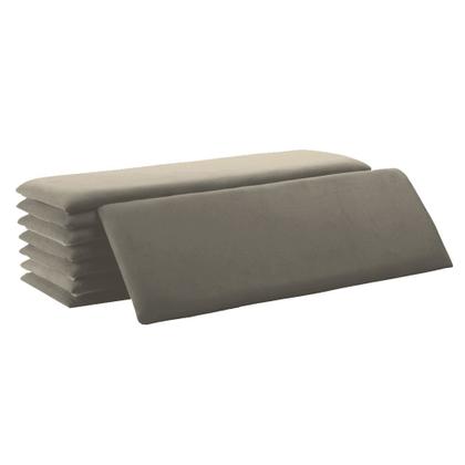 Imagem de Cabeceira Modulada Estofada Cinza Retangular Para Cama Box Queen King Solteiro ou Casal - 1 un 60cmX20cm