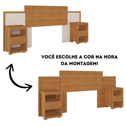 Imagem de Cabeceira Modular Ajustável Para Cama Queen E Casal Com Criados Inclusos