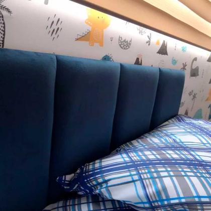 Imagem de Cabeceira Modular Estofada Sued 60x20cm Retangular Unitária Montável Diversos Modelos