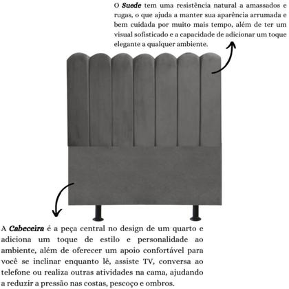 Imagem de Cabeceira Nuvem Cama Casal 140 cm Alanis Suede Cinza Escuro