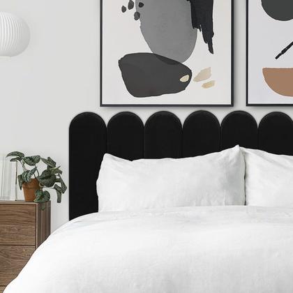 Imagem de Cabeceira Nuvem Estofada Suede Para Cama Box - Módulo 20cm x 60cm