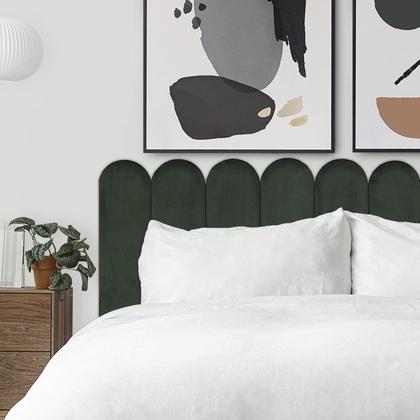 Imagem de Cabeceira Nuvem Estofada Suede Para Cama Box - Módulo 20cm x 60cm