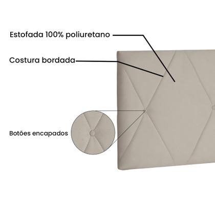 Imagem de Cabeceira Painel Aquilla Para Cama Box Casal 140 cm Suede - D'Rossi