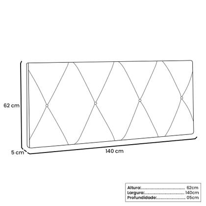 Imagem de Cabeceira Painel Aquilla Para Cama Box Casal 140 cm Suede - D'Rossi