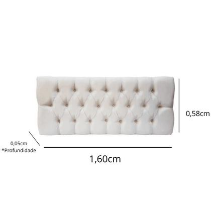 Imagem de Cabeceira Painel Casal Queen Paris Capitone 1,60m Suede Areia