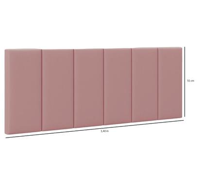 Imagem de Cabeceira Painel Estofada Cama Casal Box 1,40 Dobrável Itália - Rose Suede