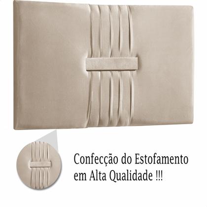 Imagem de Cabeceira Painel Estofada Nevada Suede Bege Solteiro 90cm para Cama Box