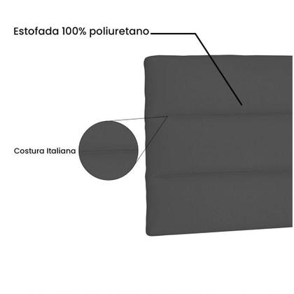 Imagem de Cabeceira Painel La Italiana Solteiro 90cm Suede Cinza