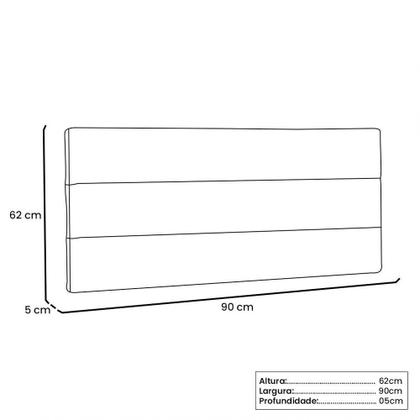 Imagem de Cabeceira Painel La Italiana Solteiro 90cm Suede Cinza
