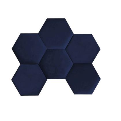 Imagem de Cabeceira Painel Modulado Colmeia Blogueirinha Estofada 90cm Solteiro Suede Azul Marinho - Ahazzo Móveis