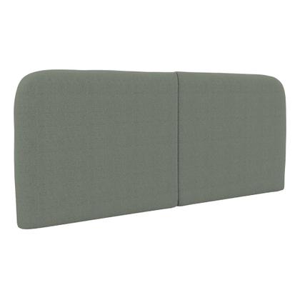 Imagem de Cabeceira Painel Orgânico Cama Box Queen Size Aira 160cm Dobrável Bouclé Verde Menta - Desk Design