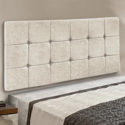 Imagem de Cabeceira Painel Sleep para Cama Box Casal 1,60 m Suede Bege 1301 - D'Rossi