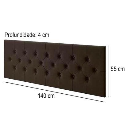 Imagem de Cabeceira Painel Suspensa Capitonê Casal Suede 140x55cm