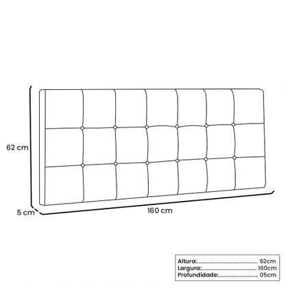 Imagem de Cabeceira Painel Verona Queen 160cm material sintético Marrom