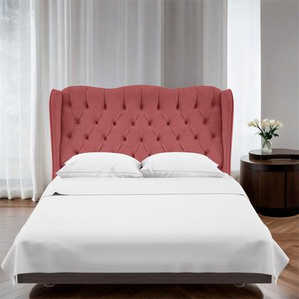 Imagem de Cabeceira para Cama 195cm King Estofada Aurora Suede Rosê