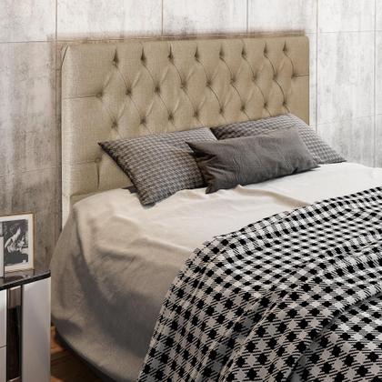 Imagem de Cabeceira Para Cama Box Casal 140cm Diamante D10 Linho Bege - Mpozenato