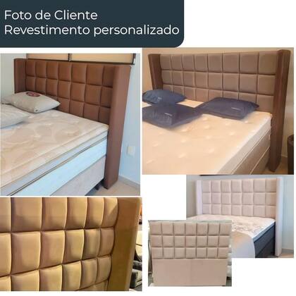 Imagem de Cabeceira para Cama Box Casal 158cm Tratto Bouclé Off White - Sallar Home