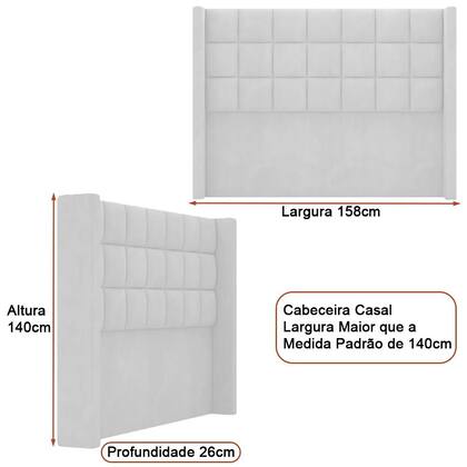 Imagem de Cabeceira para Cama Box Casal 158cm Tratto Bouclé Off White - Sallar Home