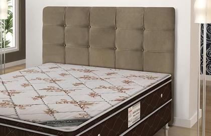 Imagem de Cabeceira Para Cama Box Casal Clean 1400mm Suede Marrom Taupe - Luma