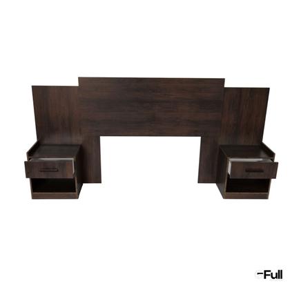 Imagem de Cabeceira para Cama Box Casal Com 2 Mesas de Canto Café