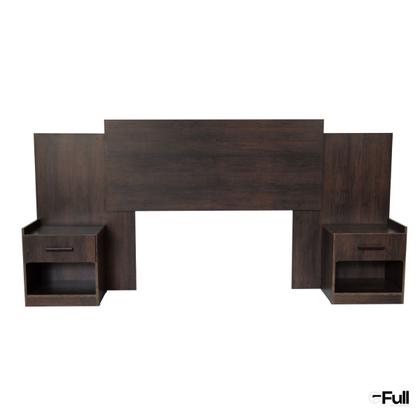 Imagem de Cabeceira para Cama Box Casal Com 2 Mesas de Canto Café