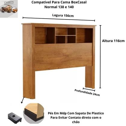 Imagem de Cabeceira Para Cama Box Casal Havana Com Prateleira 138cm 140cm