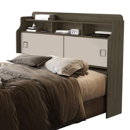 Imagem de Cabeceira Para Cama Box Casal Jessica 1.40m Quarto Design Luxuoso Com 2 Portas e Nicho Moderno