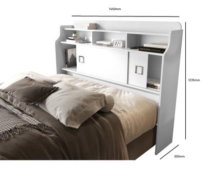 Imagem de Cabeceira Para Cama Box Casal Jessica 1.40m Quarto Design Luxuoso Com 2 Portas e Nicho Moderno
