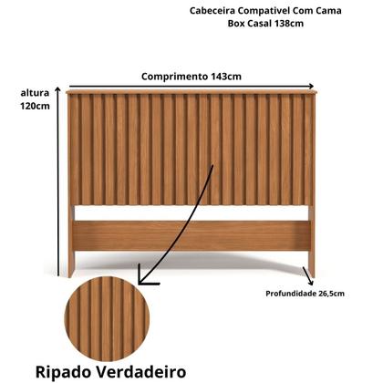 Imagem de Cabeceira Para Cama Box Detroid Nature Ripada138/140cm