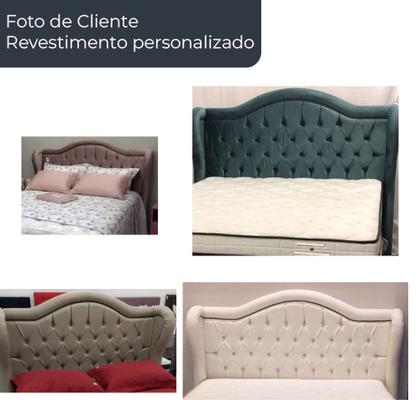 Imagem de Cabeceira para Cama Box King 215cm Dorian Linho Cinza - Sallar Home