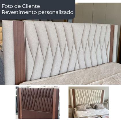 Imagem de Cabeceira para Cama Box King 217cm Pierre Linho Bege - Sallar Home