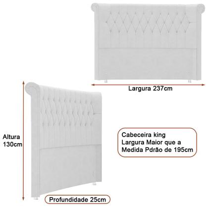 Imagem de Cabeceira para Cama Box King 237cm Sophy Factor Off White - Sallar Home